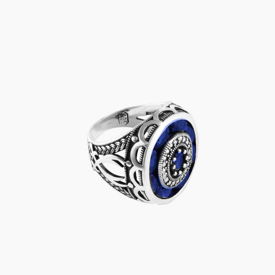 Silver Ring - Blue Stone C-009